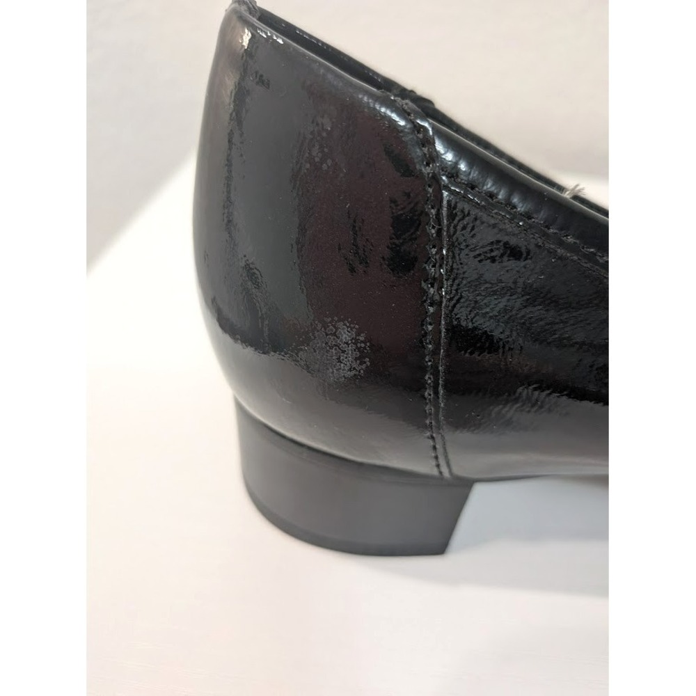 Black Patent Block Heel Loafer Silver Chain Y2K LifeStride Women 10M Soft System - Picture 7 of 7